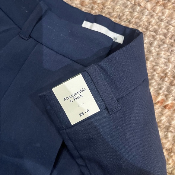 Navy Abercrombie A&F Sloane Tailored Pant - Picture 2 of 6